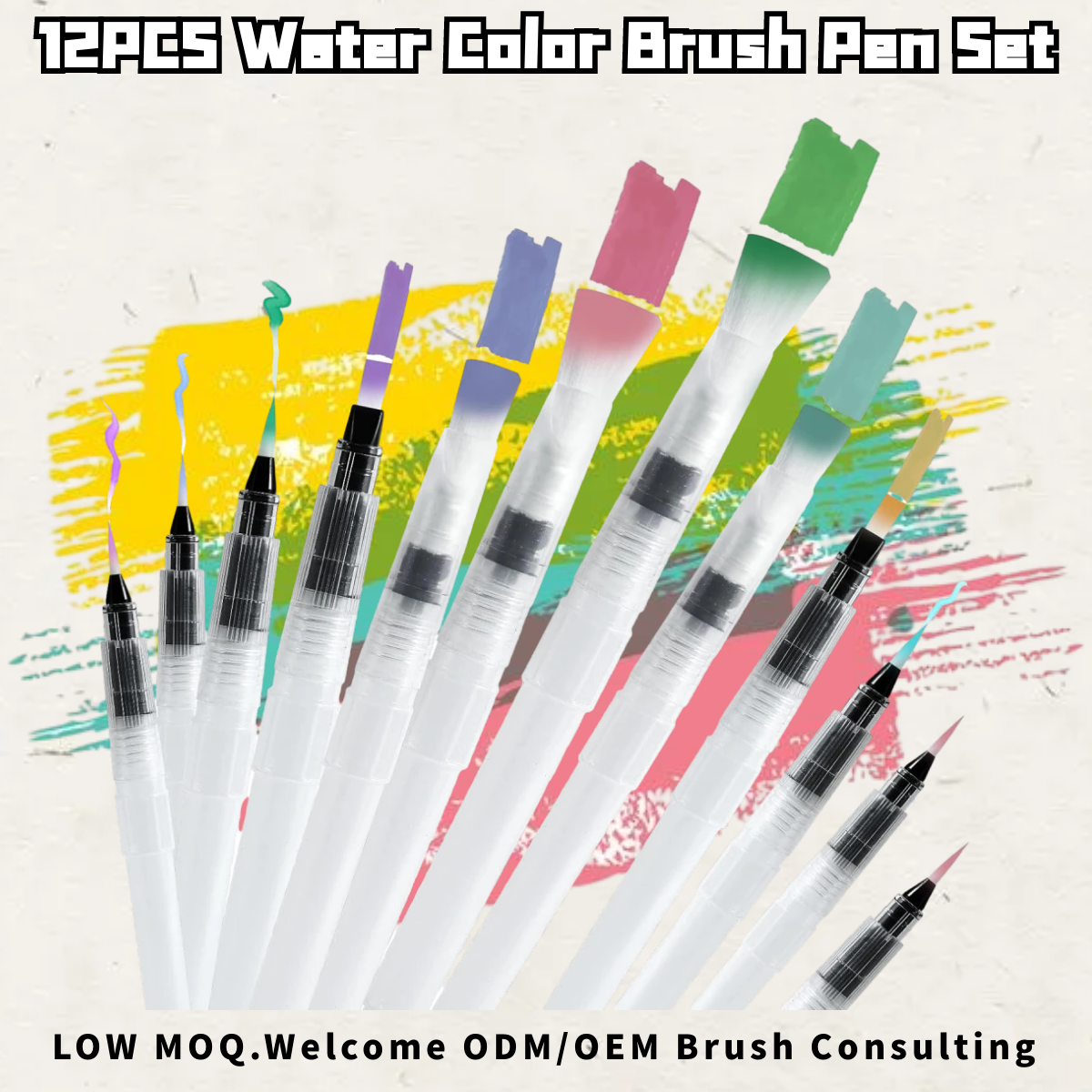 12PCS Water Color Brush Pen Set