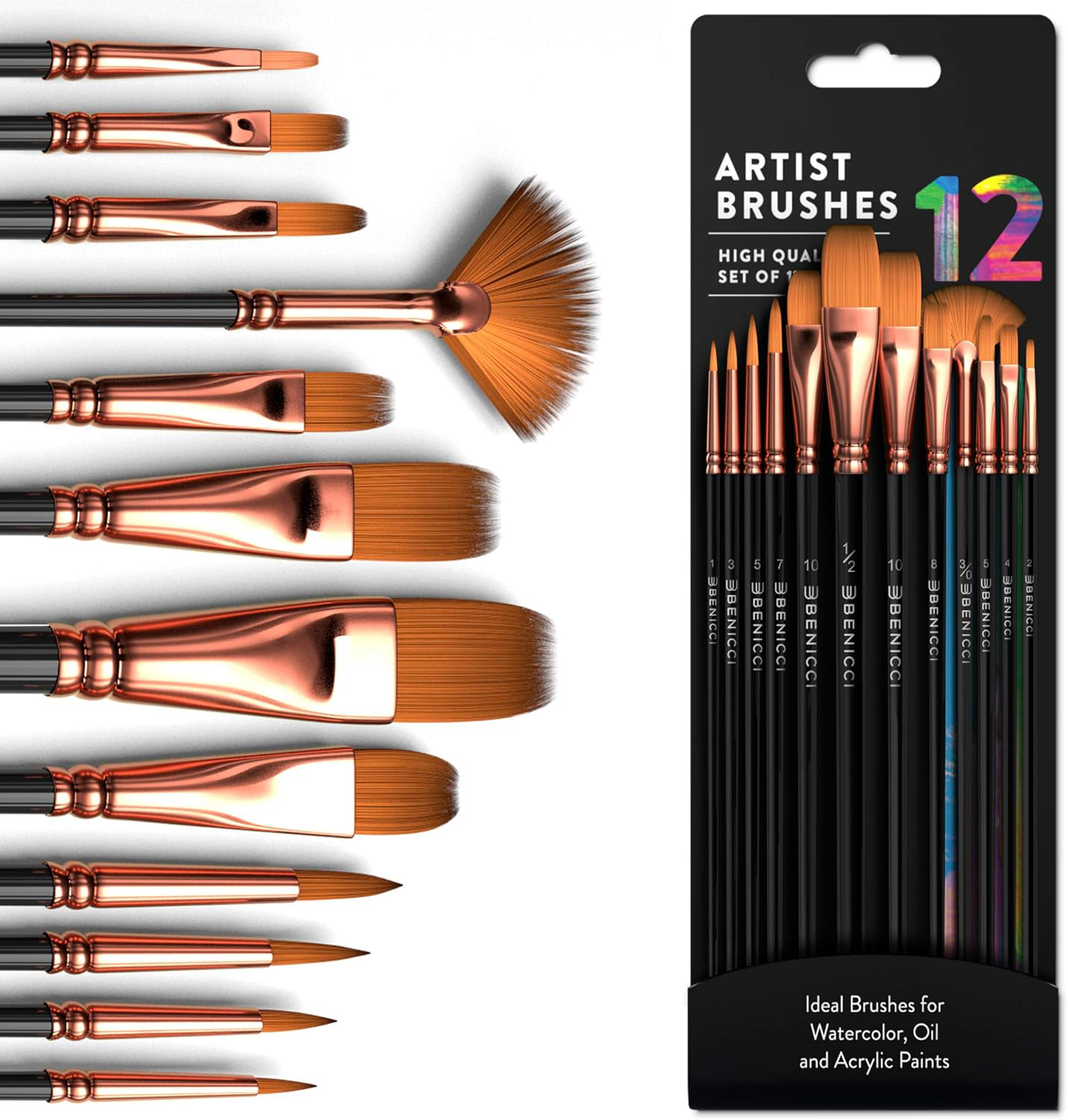 12 PCS Artist Paint Brush Set