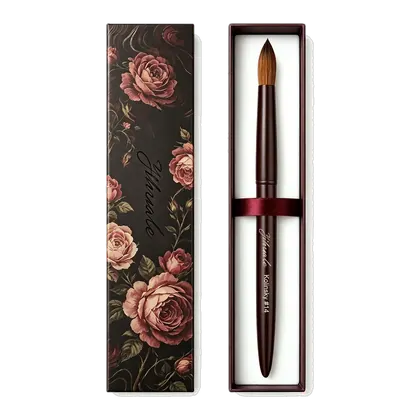 EVAL Luxury Custom Logo Metal Handle Kolinsky Acrylic Nail Brush Private Label Nail Brush Premium Nail Supplies for Salon