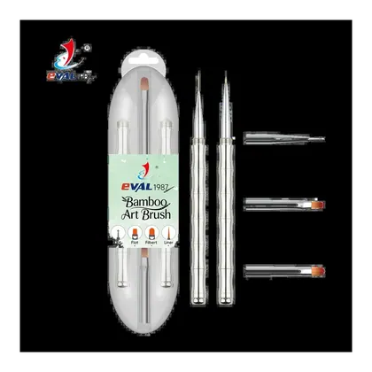 Eval Discounted Patent Metal Bamboo Design Professional Interchangeable Brush Multifunction Nail Art Brushes