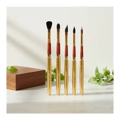 High Quality Custom Logo Detachable Artist Paint Brush Golden Travel Watercolor Brushes for Acrylic Watercolor Painting