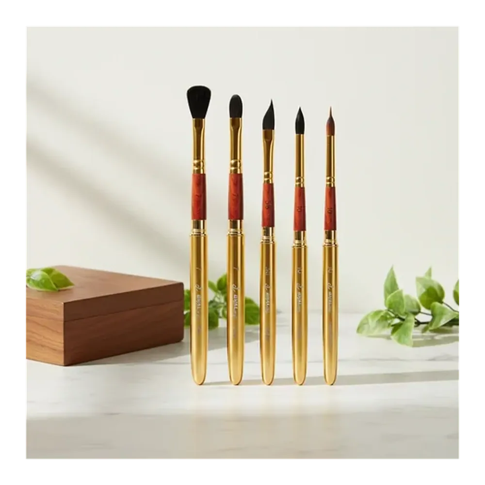 High Quality Custom Logo Detachable Artist Paint Brush Golden Travel Watercolor Brushes for Acrylic Watercolor Painting
