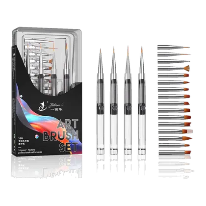 Yihuale Patented Detachable Nylon Hair Nail Brushes All in One Multi-function Portable Nail Brushes Set for Art Design