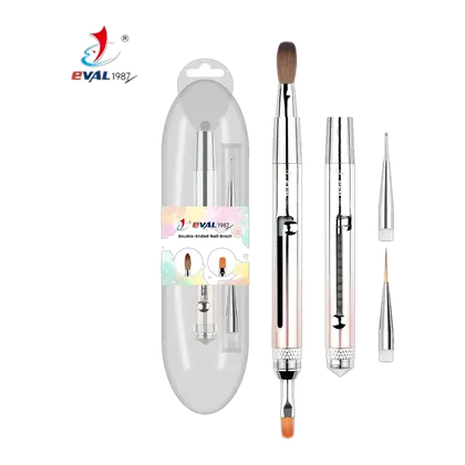 Yihuale Patent Product Double Ended Spring Retractable Nail Brush Interchangeable Brush Pure 100% Kolinsky Acrylic Nail Brush