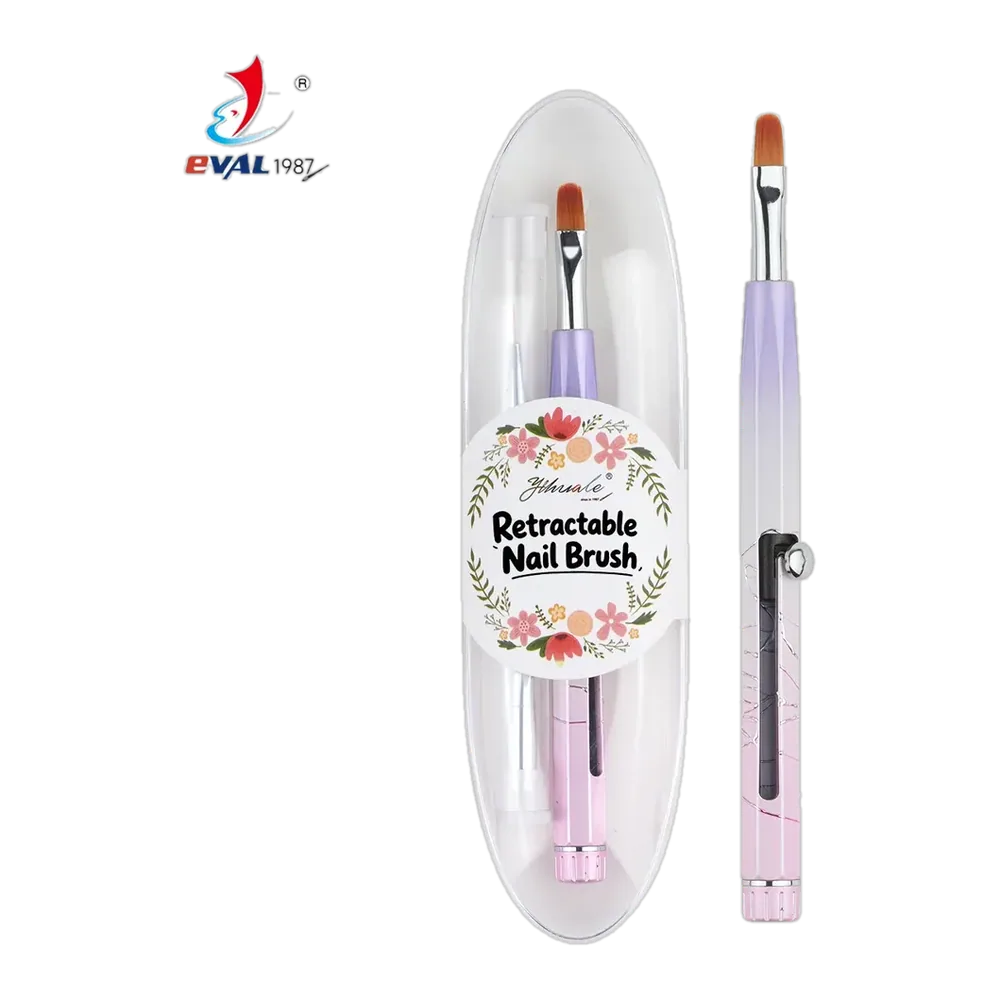 Yihuale Discounted Patent Nail Tools Professional Acrylic Handle Replaceable Nylon Hair Nail Art Brush with Package